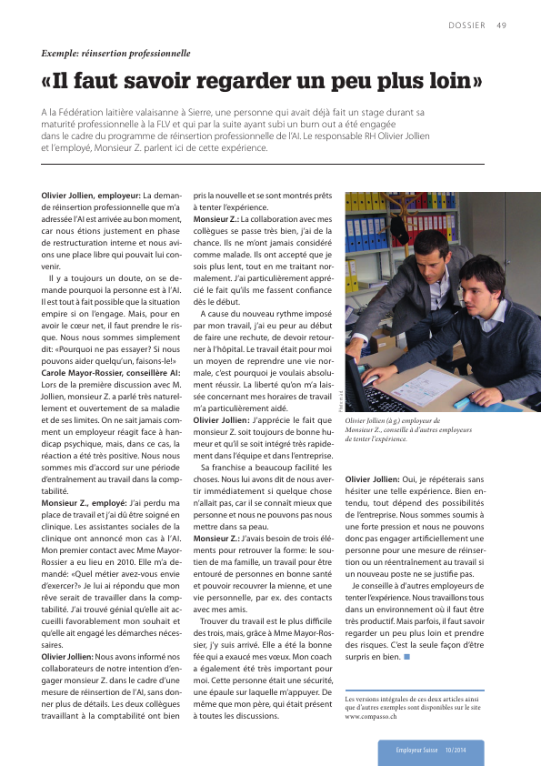 «Il faut savoir regarder un peu plus loin» Union patronale suisse «Il faut savoir regarder un peu plus loin» Union patronale suisse